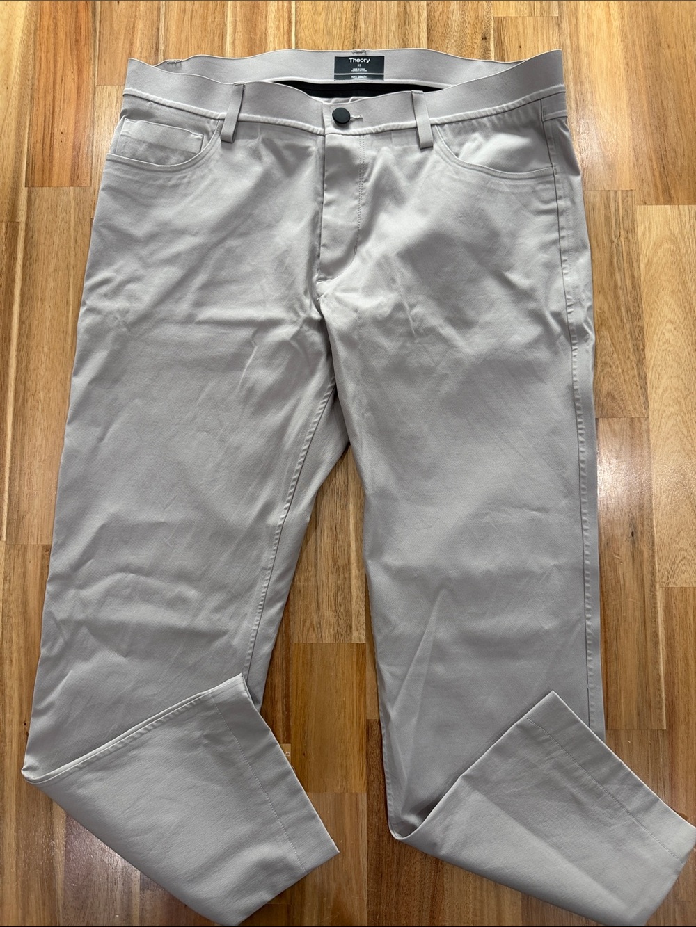 Theory Slim Straight Pants in Light Gray